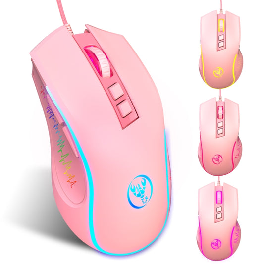 HXSJ X100 7-buttons 3600 DPI Cool Glowing Wired Gaming Mouse, Cable Length: 1.5m (Pink) - Wired Mice by HXSJ | Online Shopping South Africa | PMC Jewellery | Buy Now Pay Later Mobicred