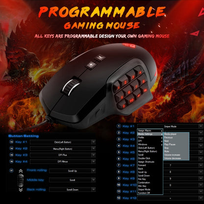 Rocketek GM900 24000DPI 16-keys RGB Light USB Wired Programming Gaming Computer Mouse (Black) - Wired Mice by ROCKETEK | Online Shopping South Africa | PMC Jewellery | Buy Now Pay Later Mobicred