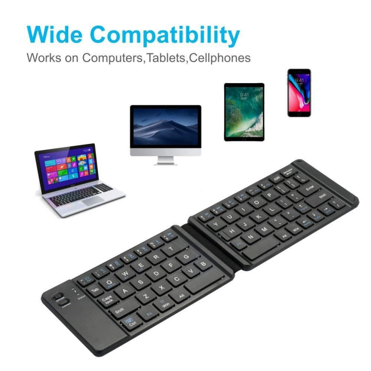 Mini Wireless Bluetooth Folding Keyboard (Black) - Wireless Keyboard by PMC Jewellery | Online Shopping South Africa | PMC Jewellery | Buy Now Pay Later Mobicred