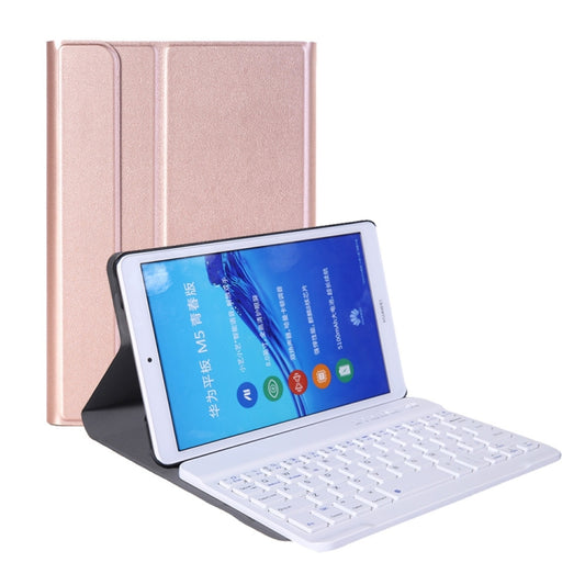 A0M5 Detachable Bluetooth Keyboard + Ultrathin Horizontal Flip Leather Tablet Case for Huawei MediaPad M5 & Honor Tab 5 8 inch, with Holder(Rose Gold) - Huawei Keyboard by PMC Jewellery | Online Shopping South Africa | PMC Jewellery