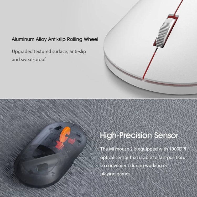 Original Xiaomi 2.4GHz 125HZ 1000DPI Rechargeable Ultra-thin Computer Mouse 2(White) - Wireless Mice by Xiaomi | Online Shopping South Africa | PMC TechLife | Buy Now Pay Later Mobicred