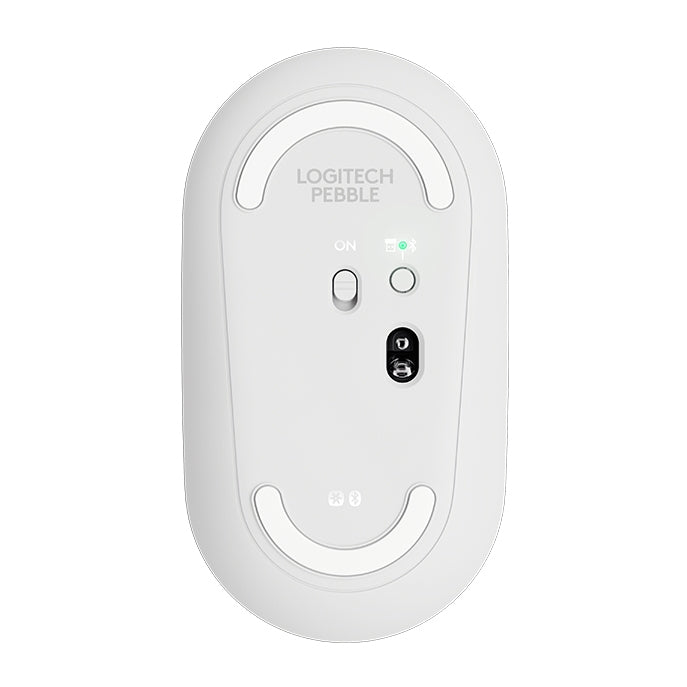 Logitech Pebble Cobblestone Shape Thin 3-keys 1000DPI Mute Wireless Bluetooth Optical Mouse, Wireless Range: 10m (White) - Wireless Mice by Logitech | Online Shopping South Africa | PMC Jewellery | Buy Now Pay Later Mobicred