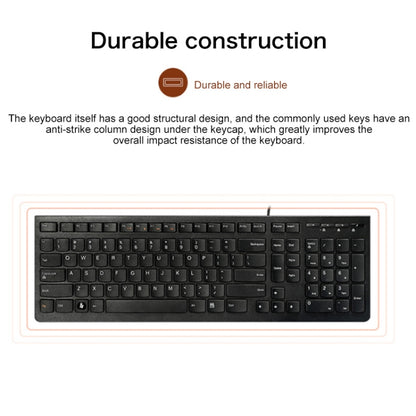 Lenovo K5819 Office Simple Ultra-thin Wired Keyboard (Black) - Wired Keyboard by Lenovo | Online Shopping South Africa | PMC Jewellery | Buy Now Pay Later Mobicred