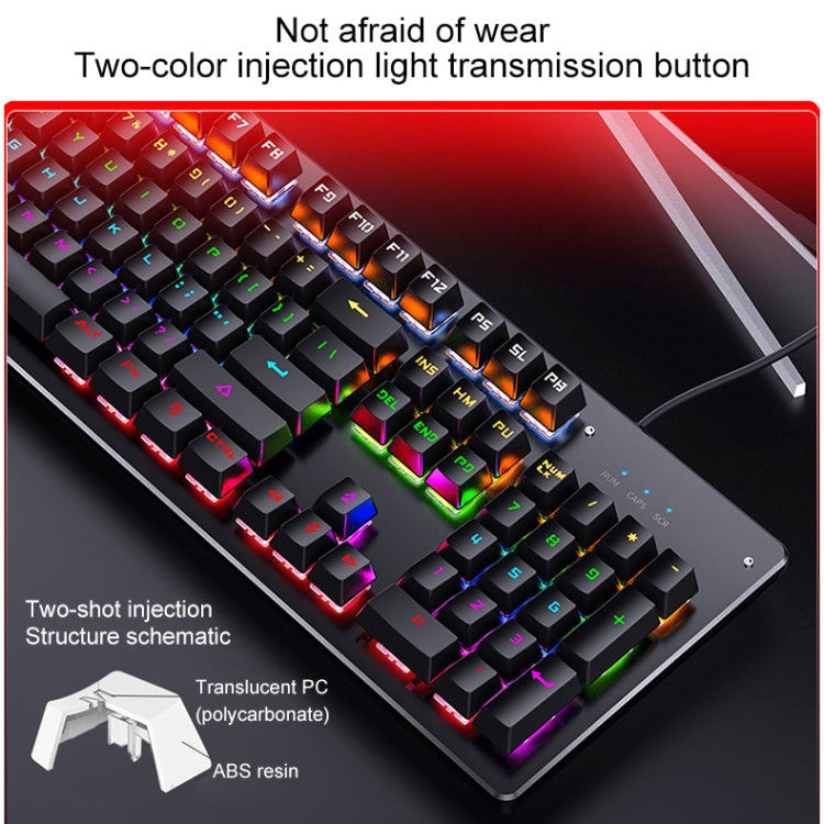 YINDIAO Classic Square Keys Mixed Light USB Mechanical Gaming Wired Keyboard, Black Shaft (Black) - Wired Keyboard by YINDIAO | Online Shopping South Africa | PMC Jewellery | Buy Now Pay Later Mobicred