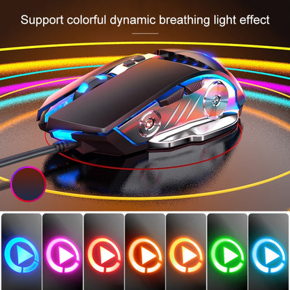 YINDIAO V2 Mechanical Feel Gaming Keyboard Mouse Set (Black Rainbow Light) - Wired Keyboard by YINDIAO | Online Shopping South Africa | PMC Jewellery | Buy Now Pay Later Mobicred