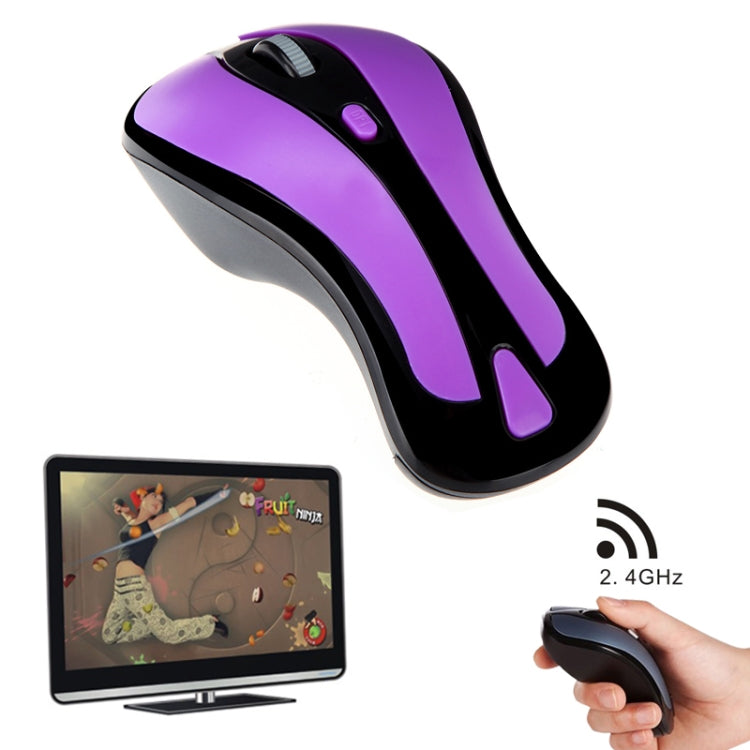 PR-01 6D Gyroscope Fly Air Mouse 2.4G USB Receiver 1600 DPI Wireless Optical Mouse for Computer PC Android Smart TV Box (Purple + Black) - Wireless Mice by PMC Jewellery | Online Shopping South Africa | PMC Jewellery | Buy Now Pay Later Mobicred