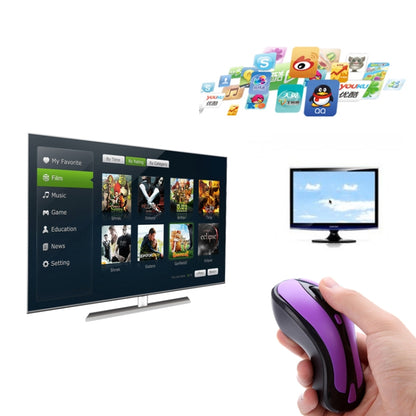 PR-01 6D Gyroscope Fly Air Mouse 2.4G USB Receiver 1600 DPI Wireless Optical Mouse for Computer PC Android Smart TV Box (Purple + Black) - Wireless Mice by PMC Jewellery | Online Shopping South Africa | PMC Jewellery | Buy Now Pay Later Mobicred