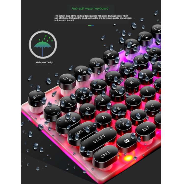 TX300 Mechanical Feel Backlight Punk Wired Keyboard Mouse Set (Black) - free shipping - PMC TechLife - Order now!