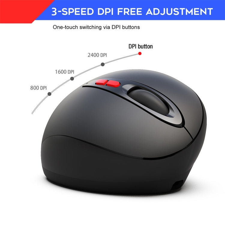 HXSJ T33 2.4GHz Ergonomic Optical Wireless Notebook PC Mouse (Black) - Wireless Mice by HXSJ | Online Shopping South Africa | PMC Jewellery | Buy Now Pay Later Mobicred