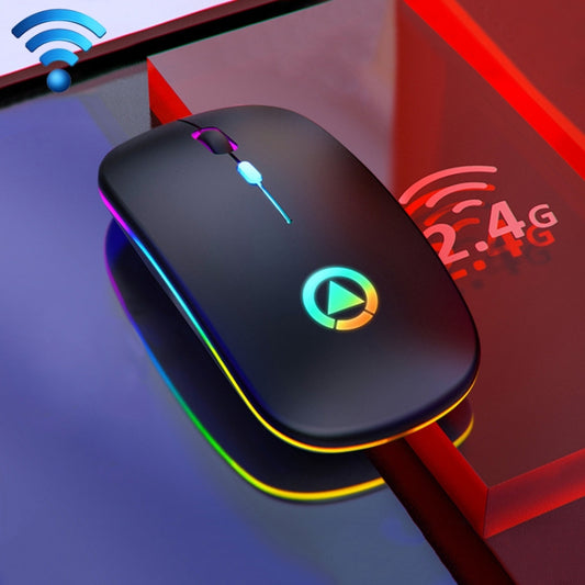 YINDIAO A2 BT3.0 + BT5.0 + 2.4GHz 1600DPI 3-modes Adjustable RGB Light Wireless Silent Bluetooth Mouse (Black) - Wireless Mice by YINDIAO | Online Shopping South Africa | PMC Jewellery | Buy Now Pay Later Mobicred