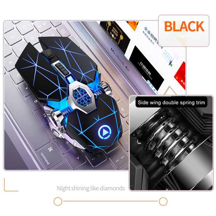 YINDIAO A7 2.4GHz 1600DPI 3-modes Adjustable 7-keys Rechargeable RGB Light Wireless Silent Gaming Mouse (Black) - Wireless Mice by YINDIAO | Online Shopping South Africa | PMC Jewellery | Buy Now Pay Later Mobicred