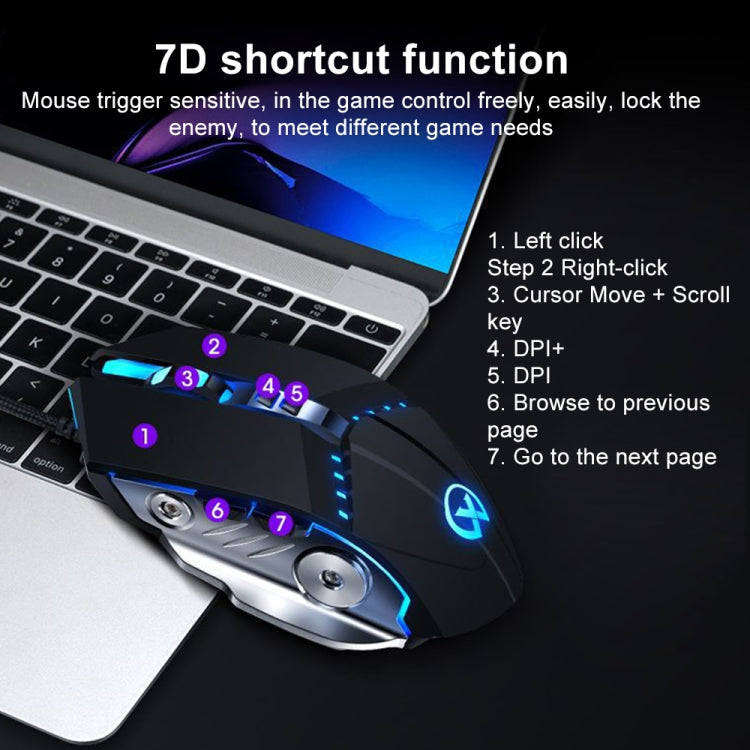 GM20 3200DPI 4-modes Adjustable 7-keys RGB Light Wired Gaming Mouse (White) - Wired Mice by PMC TechLife | Online Shopping South Africa | PMC TechLife | Buy Now Pay Later Mobicred