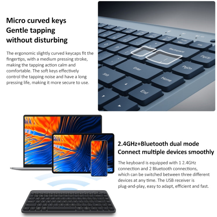 Original Xiaomi XMBXJP01YM 85 Keys Portable Dual-mode Keyboard (Dark Gray) - Wireless Keyboard by Xiaomi | Online Shopping South Africa | PMC Jewellery | Buy Now Pay Later Mobicred