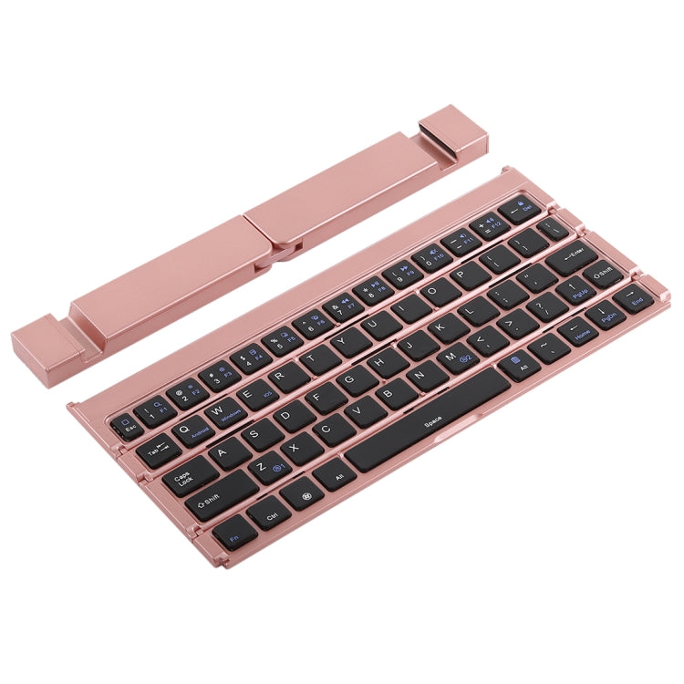 GK808 Ultra-thin Foldable Bluetooth V3.0 Keyboard, Built-in Holder, Support Android / iOS / Windows System(Rose Gold) - Wireless Keyboard by PMC Jewellery | Online Shopping South Africa | PMC Jewellery | Buy Now Pay Later Mobicred