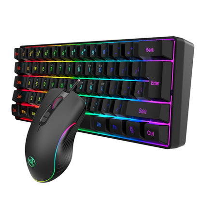 HXSJ V700B+A867 Wired RGB Backlit Keyboard and Mouse Set - Wired Keyboard by HXSJ | Online Shopping South Africa | PMC Jewellery | Buy Now Pay Later Mobicred