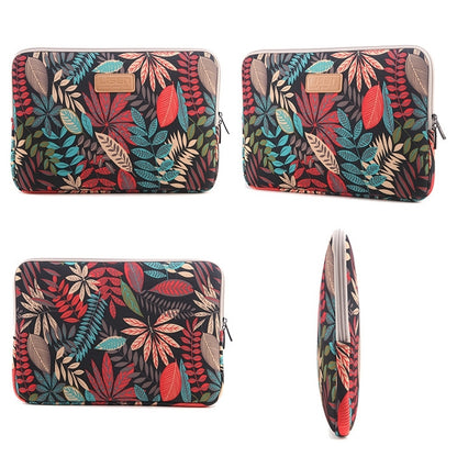 Lisen 12 inch Sleeve Case Colorful Leaves Zipper Briefcase Carrying Bag for iPad, Macbook, Samsung, Lenovo, Sony, DELL Alienware, CHUWI, ASUS, HP, 12 inch and Below Laptops / Tablets(Black) - 12.1 inch by PMC Jewellery | Online Shopping South Africa | PMC Jewellery | Buy Now Pay Later Mobicred