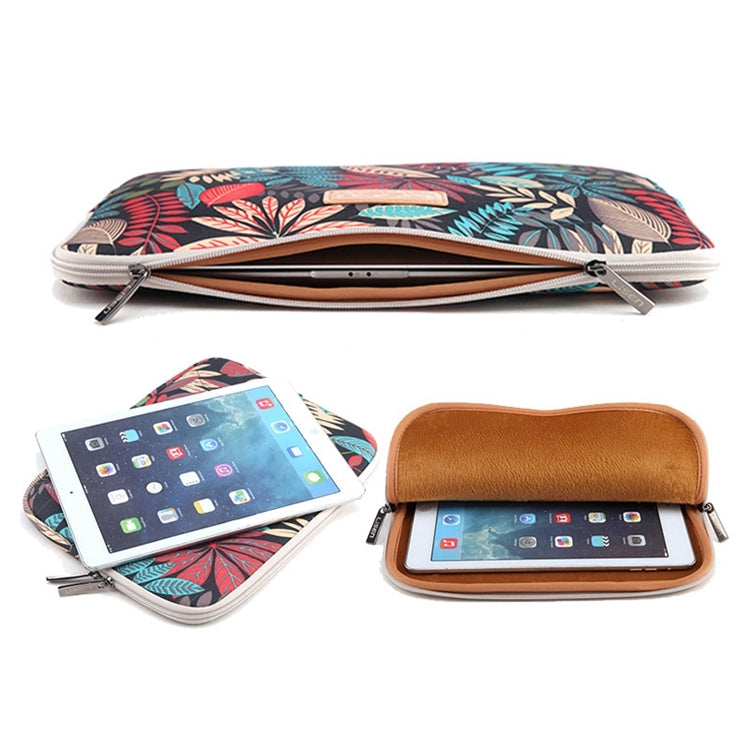 Lisen 12 inch Sleeve Case Colorful Leaves Zipper Briefcase Carrying Bag for iPad, Macbook, Samsung, Lenovo, Sony, DELL Alienware, CHUWI, ASUS, HP, 12 inch and Below Laptops / Tablets(Grey) - 12.1 inch by PMC Jewellery | Online Shopping South Africa | PMC Jewellery | Buy Now Pay Later Mobicred