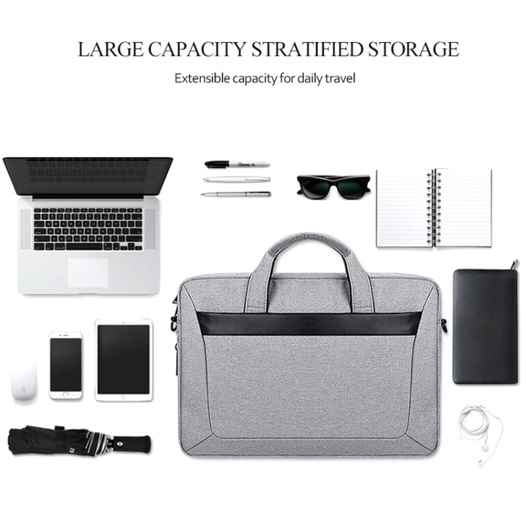 DJ06 Oxford Cloth Waterproof Wear-resistant Portable Expandable Laptop Bag for 15.6 inch Laptops, with Detachable Shoulder Strap(Grey) - Other by PMC Jewellery | Online Shopping South Africa | PMC Jewellery | Buy Now Pay Later Mobicred