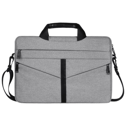 13.3 inch Breathable Wear-resistant Fashion Business Shoulder Handheld Zipper Laptop Bag with Shoulder Strap (Light Grey) - 13.3 inch by PMC Jewellery | Online Shopping South Africa | PMC Jewellery | Buy Now Pay Later Mobicred