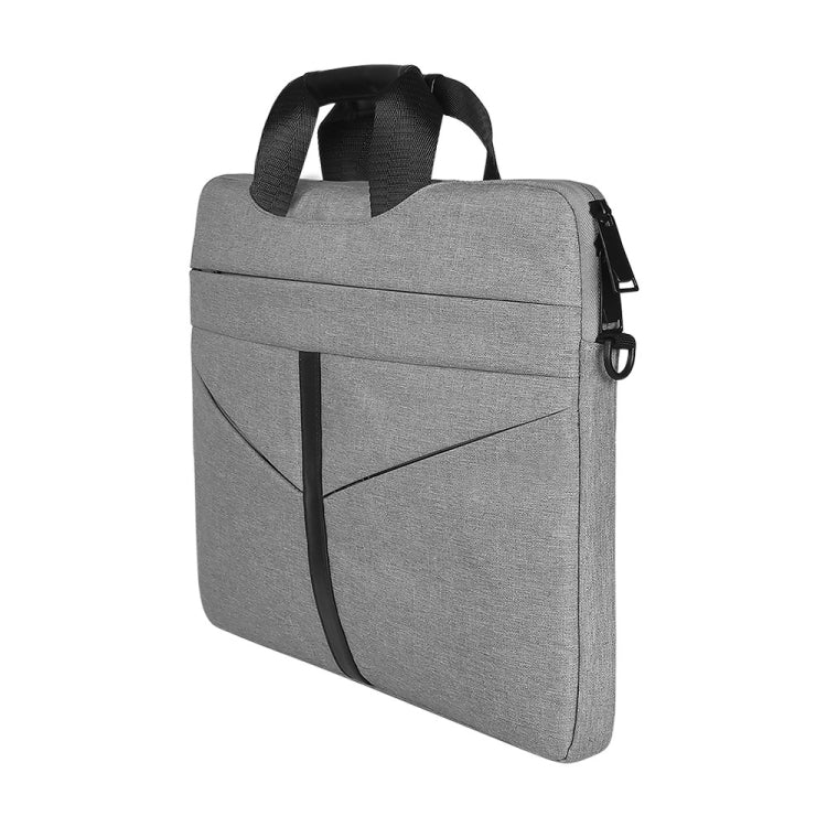 13.3 inch Breathable Wear-resistant Fashion Business Shoulder Handheld Zipper Laptop Bag with Shoulder Strap (Light Grey) - 13.3 inch by PMC Jewellery | Online Shopping South Africa | PMC Jewellery | Buy Now Pay Later Mobicred