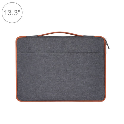 13.3 inch Fashion Casual Polyester + Nylon Laptop Handbag Briefcase Notebook Cover Case, For Macbook, Samsung, Lenovo, Xiaomi, Sony, DELL, CHUWI, ASUS, HP (Grey) - 13.3 inch by PMC Jewellery | Online Shopping South Africa | PMC Jewellery | Buy Now Pay Later Mobicred