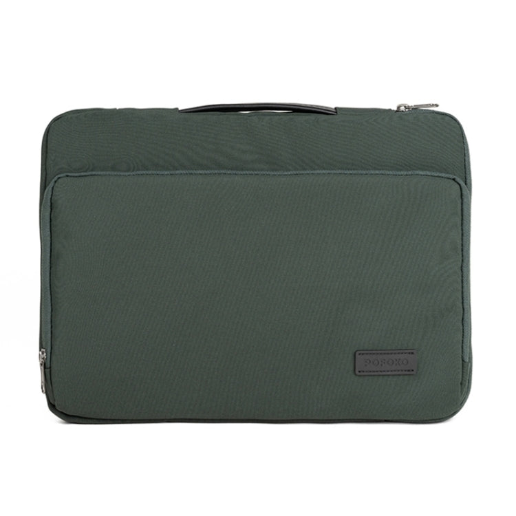 POFOKO E550 15.6 inch Portable Waterproof Polyester Laptop Handbag(Green) - Other by POFOKO | Online Shopping South Africa | PMC Jewellery | Buy Now Pay Later Mobicred