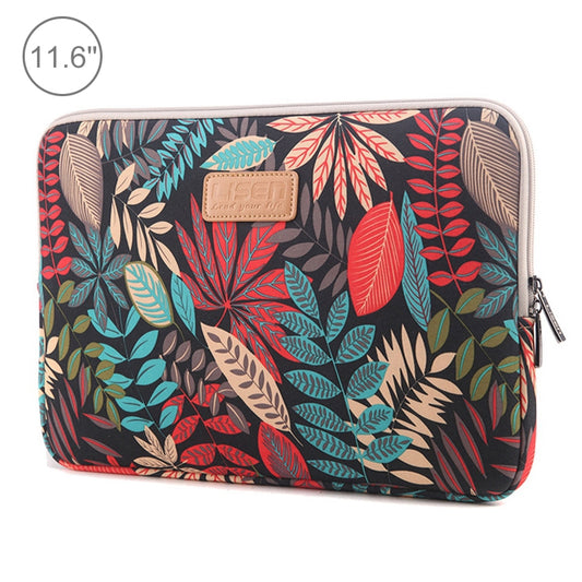 Lisen 11.6 inch Sleeve Case Colorful Leaves Zipper Briefcase Carrying Bag (Black) - Other by PMC Jewellery | Online Shopping South Africa | PMC Jewellery | Buy Now Pay Later Mobicred