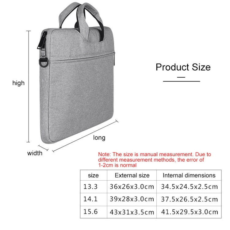 ST01S Waterproof Oxford Cloth Hidden Portable Strap One-shoulder Handbag for 13.3 inch Laptops(Light Grey) - 13.3 inch by PMC Jewellery | Online Shopping South Africa | PMC Jewellery | Buy Now Pay Later Mobicred