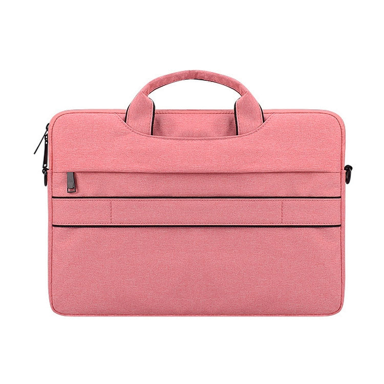 ST02S Waterproof Tear Resistance Hidden Portable Strap One-shoulder Handbag for 13.3 inch Laptops, with Suitcase Belt(Pink) - 13.3 inch by PMC Jewellery | Online Shopping South Africa | PMC Jewellery | Buy Now Pay Later Mobicred