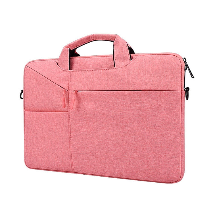 ST02S Waterproof Tear Resistance Hidden Portable Strap One-shoulder Handbag for 13.3 inch Laptops, with Suitcase Belt(Pink) - 13.3 inch by PMC Jewellery | Online Shopping South Africa | PMC Jewellery | Buy Now Pay Later Mobicred