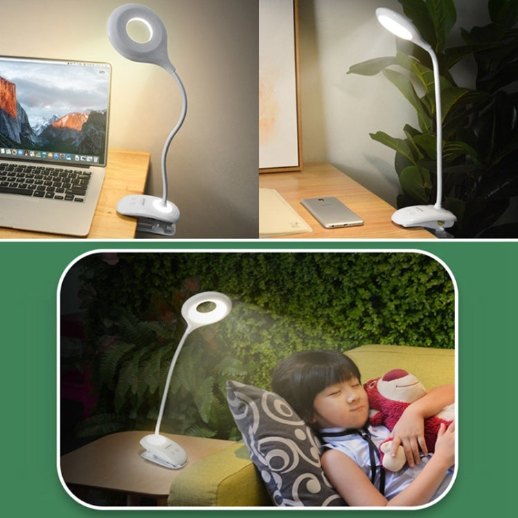 TGX-770 3-grade Brightness Touch Dimmer LED Desk Lamp, 28 LEDs Flexible Goose Neck Hollow Ring Design Eye Protection Light with Clip & Small Night Light Function - Desk Lamps by PMC Jewellery | Online Shopping South Africa | PMC Jewellery | Buy Now Pay Later Mobicred