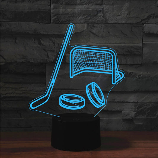 Ice Hockey Shape 3D Colorful LED Vision Light Table Lamp, Crack Remote Control Version - Novelty Lighting by PMC Jewellery | Online Shopping South Africa | PMC Jewellery | Buy Now Pay Later Mobicred