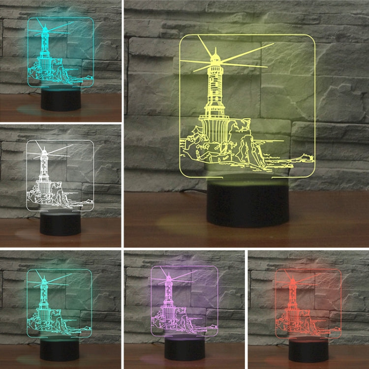 Lighthouse Shape 3D Colorful LED Vision Light Table Lamp, USB Touch Version - Novelty Lighting by PMC TechLife | Online Shopping South Africa | PMC TechLife | Buy Now Pay Later Mobicred