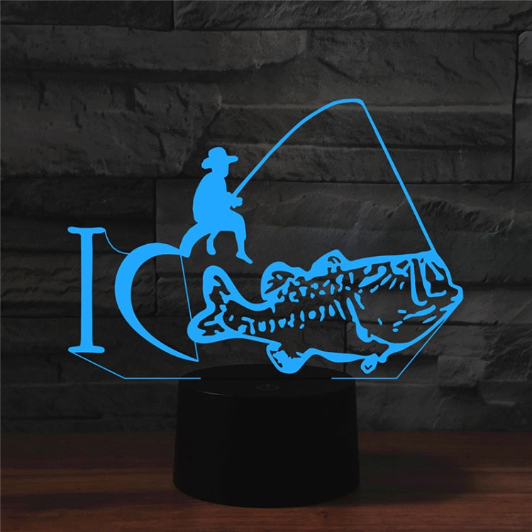 Fishing Shape 3D Colorful LED Vision Light Table Lamp, USB Touch Version - Novelty Lighting by PMC TechLife | Online Shopping South Africa | PMC TechLife | Buy Now Pay Later Mobicred