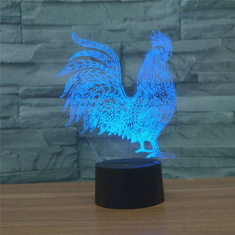 Cock Shape 3D Colorful LED Vision Light Table Lamp, USB & Battery Version - Novelty Lighting by PMC TechLife | Online Shopping South Africa | PMC TechLife | Buy Now Pay Later Mobicred