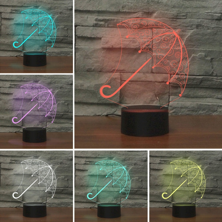 Umbrella Shape 3D Colorful LED Vision Light Table Lamp, Charging Touch Version - Novelty Lighting by PMC TechLife | Online Shopping South Africa | PMC TechLife | Buy Now Pay Later Mobicred