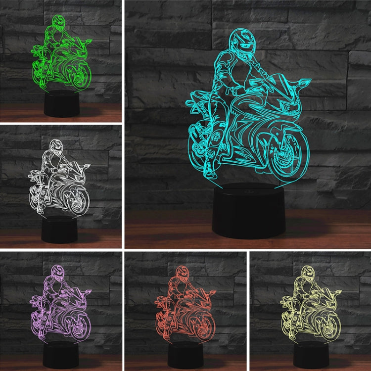 Motorcycle Shape 3D Colorful LED Vision Light Table Lamp, 16 Colors Remote Control Version - Novelty Lighting by PMC TechLife | Online Shopping South Africa | PMC TechLife | Buy Now Pay Later Mobicred