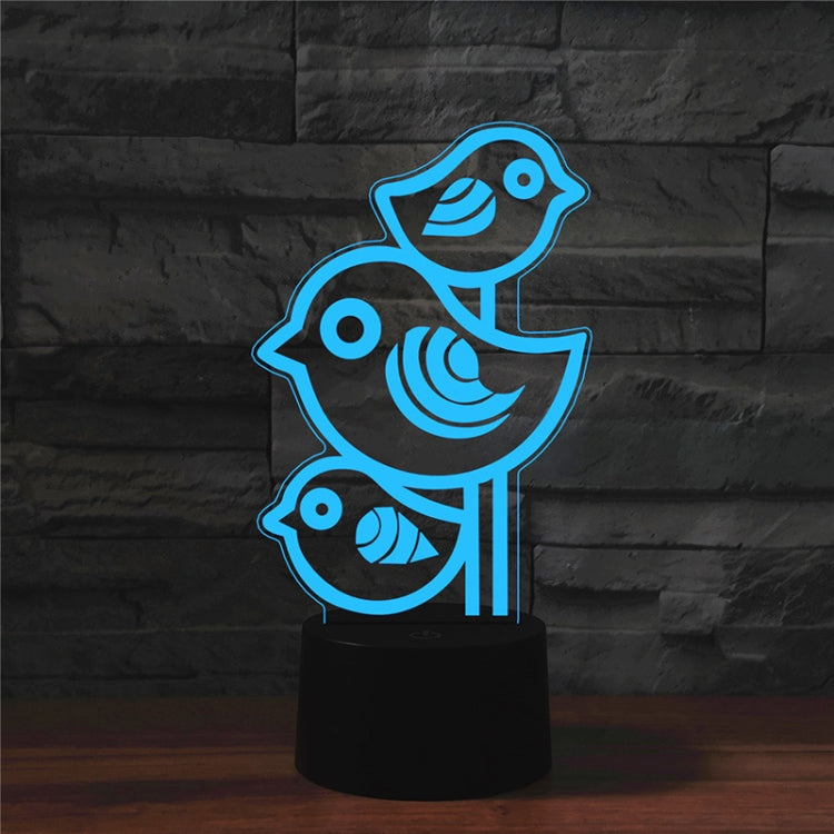 Three Birds Shape 3D Colorful LED Vision Light Table Lamp, Crack Remote Control Version - Novelty Lighting by PMC TechLife | Online Shopping South Africa | PMC TechLife | Buy Now Pay Later Mobicred