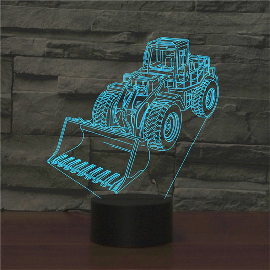 Excavator Shape 3D Colorful LED Vision Light Table Lamp, 16 Colors Remote Control Version - Novelty Lighting by PMC Jewellery | Online Shopping South Africa | PMC Jewellery | Buy Now Pay Later Mobicred