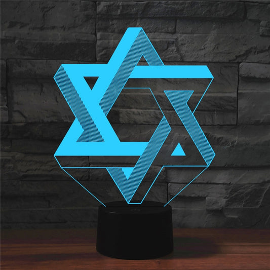 Pentagram Shape 3D Colorful LED Vision Light Table Lamp, Crack Touch Version - Novelty Lighting by PMC Jewellery | Online Shopping South Africa | PMC Jewellery | Buy Now Pay Later Mobicred