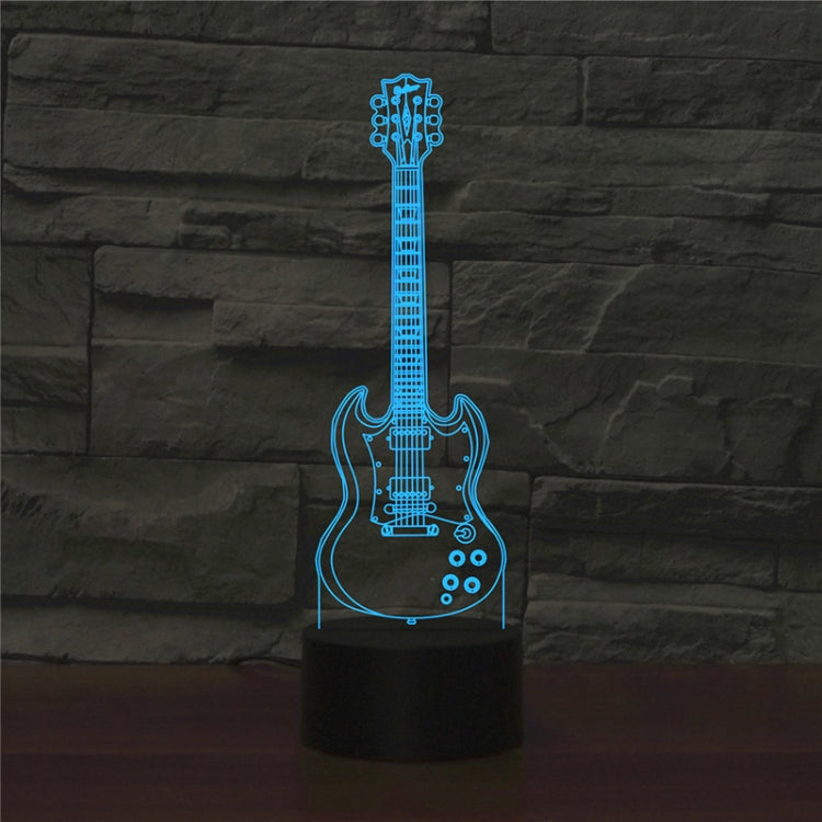 Five-string Guitar Shape 3D Colorful LED Vision Light Table Lamp, USB & Battery Version - Novelty Lighting by PMC TechLife | Online Shopping South Africa | PMC TechLife | Buy Now Pay Later Mobicred