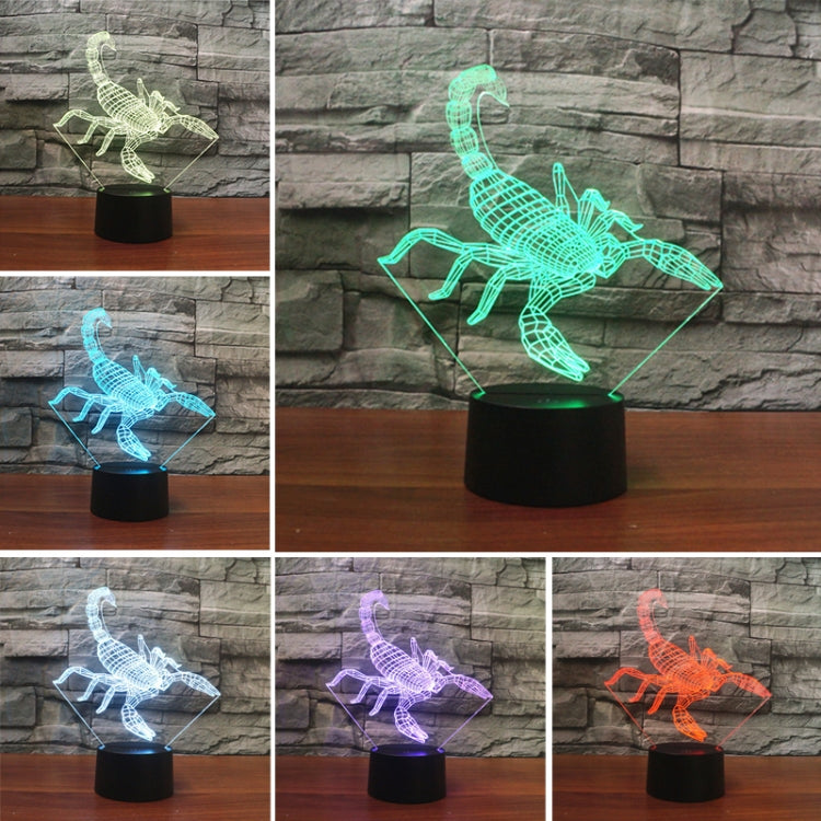 Scorpion Shape 3D Colorful LED Vision Light Table Lamp, Charging Touch Version - Novelty Lighting by PMC TechLife | Online Shopping South Africa | PMC TechLife | Buy Now Pay Later Mobicred