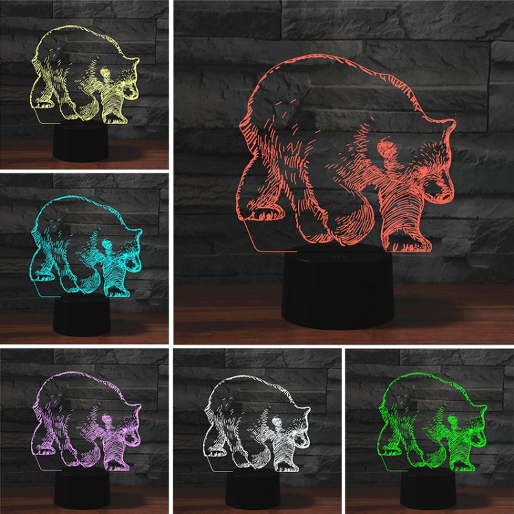 Bear Shape 3D Colorful LED Vision Light Table Lamp, USB & Battery Version - Novelty Lighting by PMC TechLife | Online Shopping South Africa | PMC TechLife | Buy Now Pay Later Mobicred