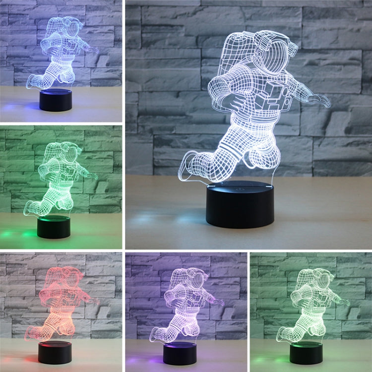 Astronaut Shape 3D Colorful LED Vision Light Table Lamp, 16 Colors Remote Control Version - free shipping - PMC TechLife - Order now!