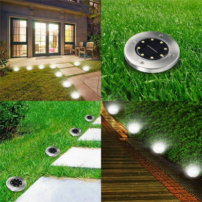 2 PCS 10 LEDs Solar Powered Buried Light Under Ground Lamp IP65 Waterproof Outdoor Garden Street Light (White Light) - Buried Lights by PMC Jewellery | Online Shopping South Africa | PMC Jewellery