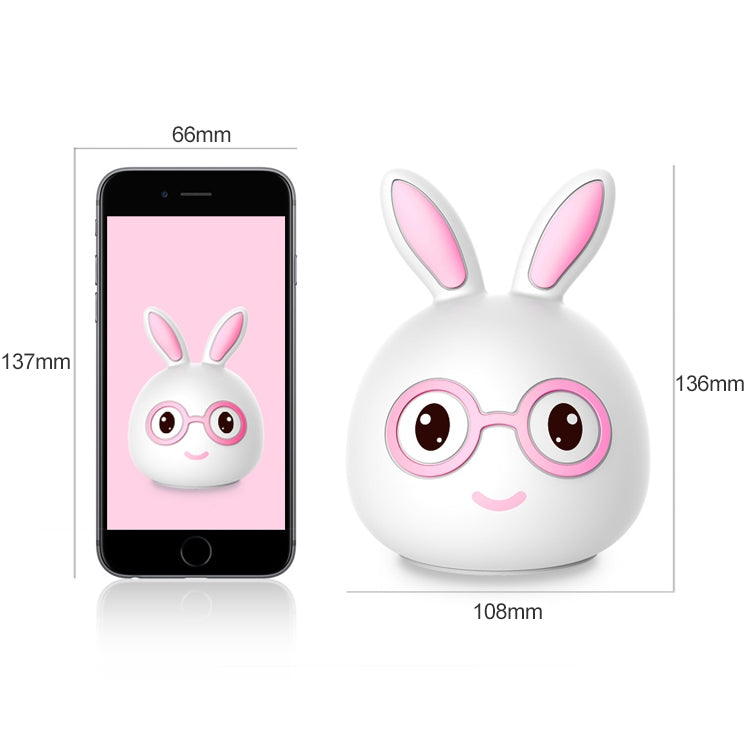 Smiling Rabbit Creative Touch 3D LED Decorative Night Light, USB Charging Version (Pink) - Night Lights by PMc TechLife | Online Shopping South Africa | PMc TechLife | Buy Now Pay Later Mobicred