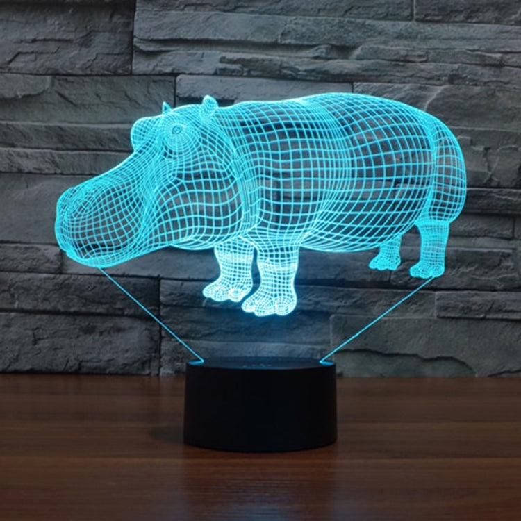 Rhino Style 3D Touch Switch Control LED Light , 7 Color Discoloration Creative Visual Stereo Lamp Desk Lamp Night Light - Novelty Lighting by PMC TechLife | Online Shopping South Africa | PMC TechLife | Buy Now Pay Later Mobicred