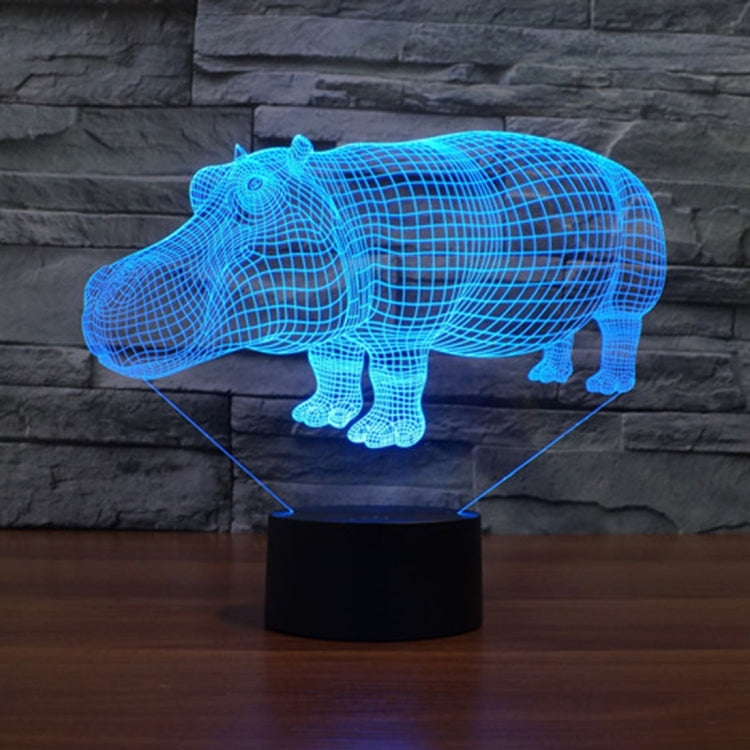Rhino Style 3D Touch Switch Control LED Light , 7 Color Discoloration Creative Visual Stereo Lamp Desk Lamp Night Light - Novelty Lighting by PMC TechLife | Online Shopping South Africa | PMC TechLife | Buy Now Pay Later Mobicred
