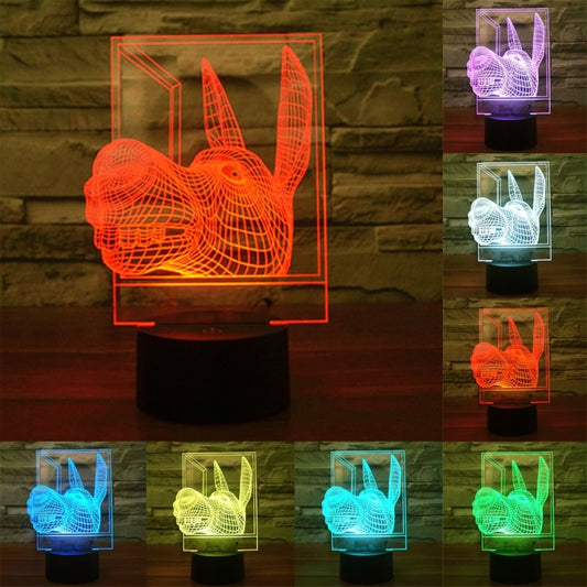 Donkey Shape 3D Touch Switch Control LED Light , 7 Colour Discoloration Creative Visual Stereo Lamp Desk Lamp Night Light - Novelty Lighting by PMC Jewellery | Online Shopping South Africa | PMC Jewellery | Buy Now Pay Later Mobicred