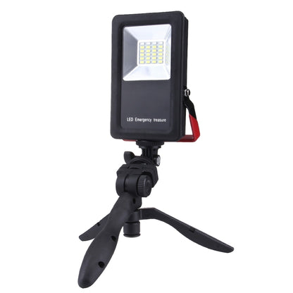 30W IP65 Waterproof USB Charging Floodlight, 24 LEDs SMD5730 2400LM 6000-6500K Red and Blue Light Flashing Warning Lights Portable with Holder - Floodlights by PMC Jewellery | Online Shopping South Africa | PMC Jewellery | Buy Now Pay Later Mobicred